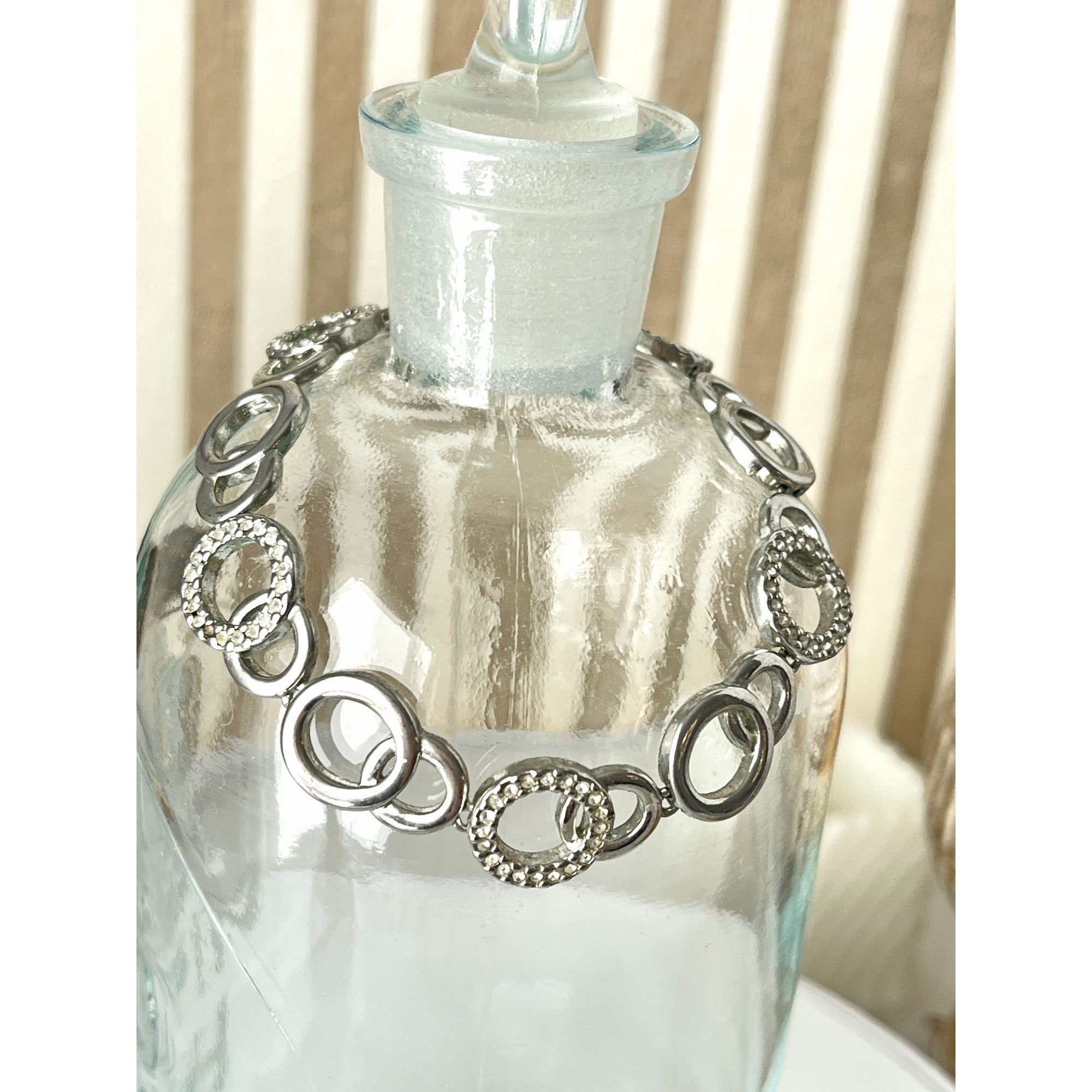 Vintage Rhinestone Eternity Circles Bracelet 1960s