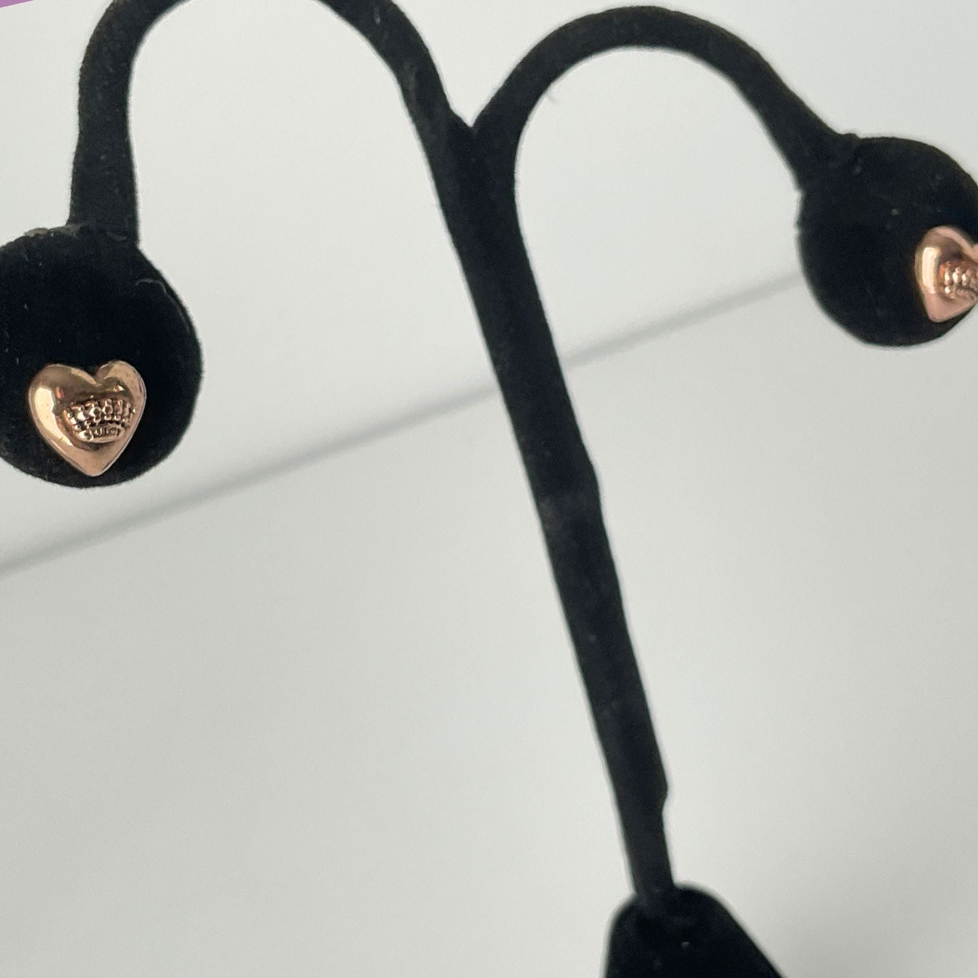 Juicy Couture Puffy Pink Heart Pierced Post Earrings
