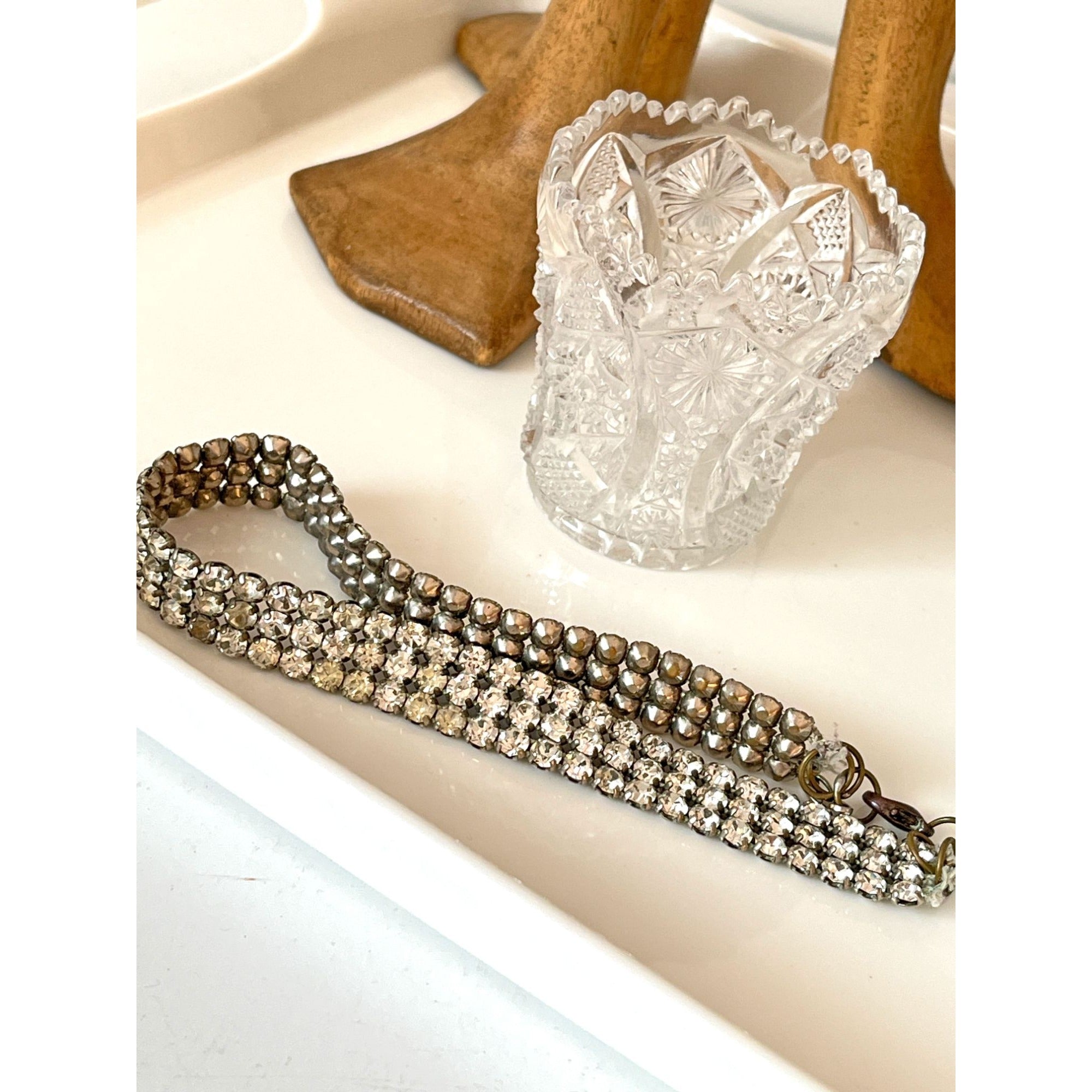 Vintage 1940s Rhinestone Collar Necklace