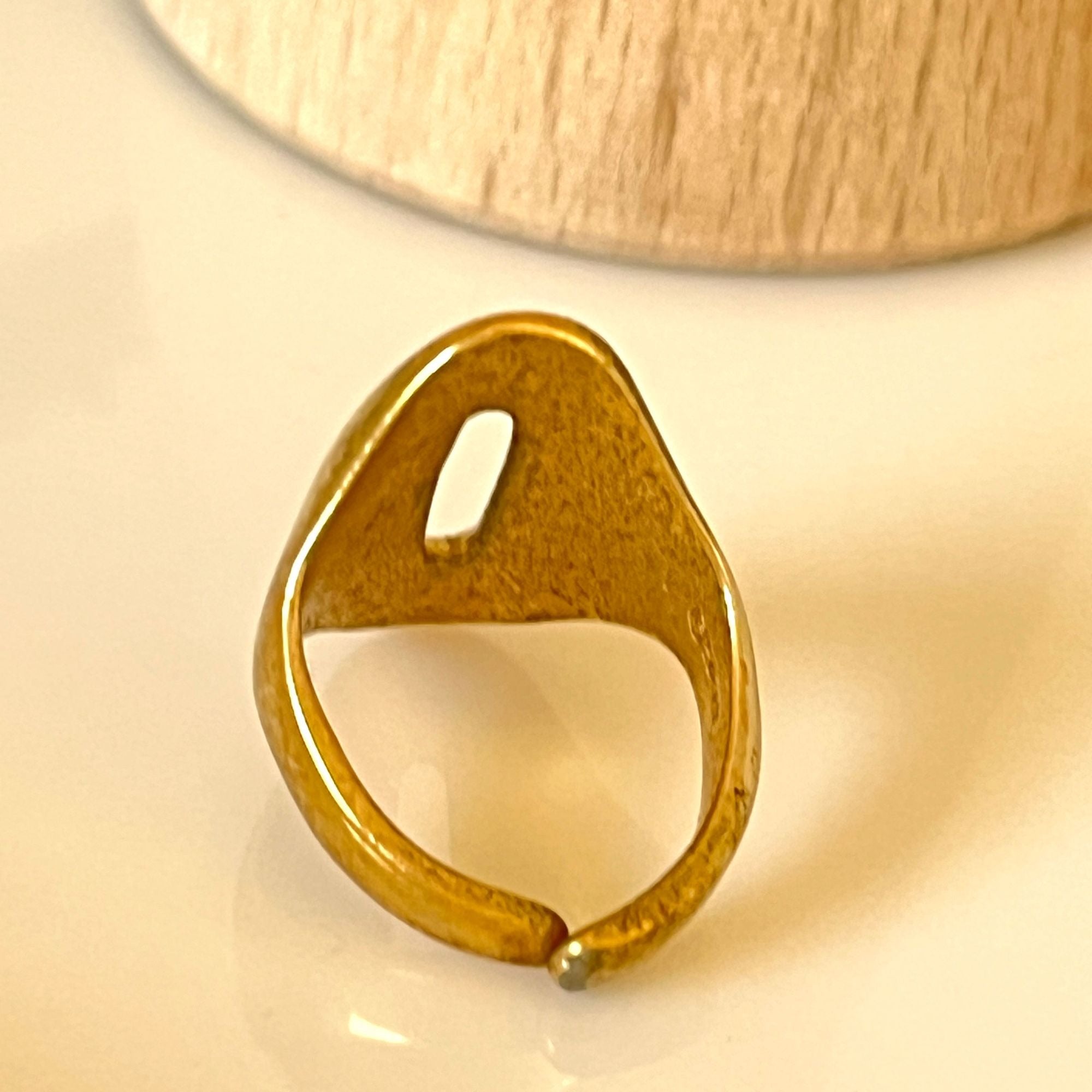 Vintage Mid Century Modern Gold Tone Ring Adjusts Sarah Coventry