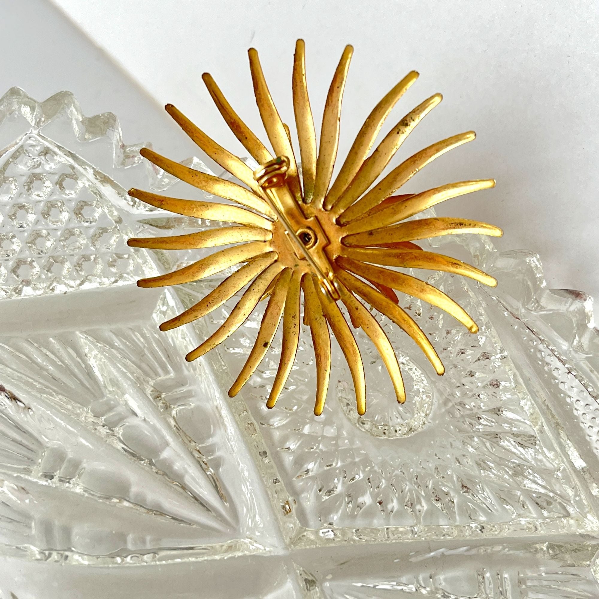 Vintage Quality Statement Starburst Flower Brooch Pin 1960s