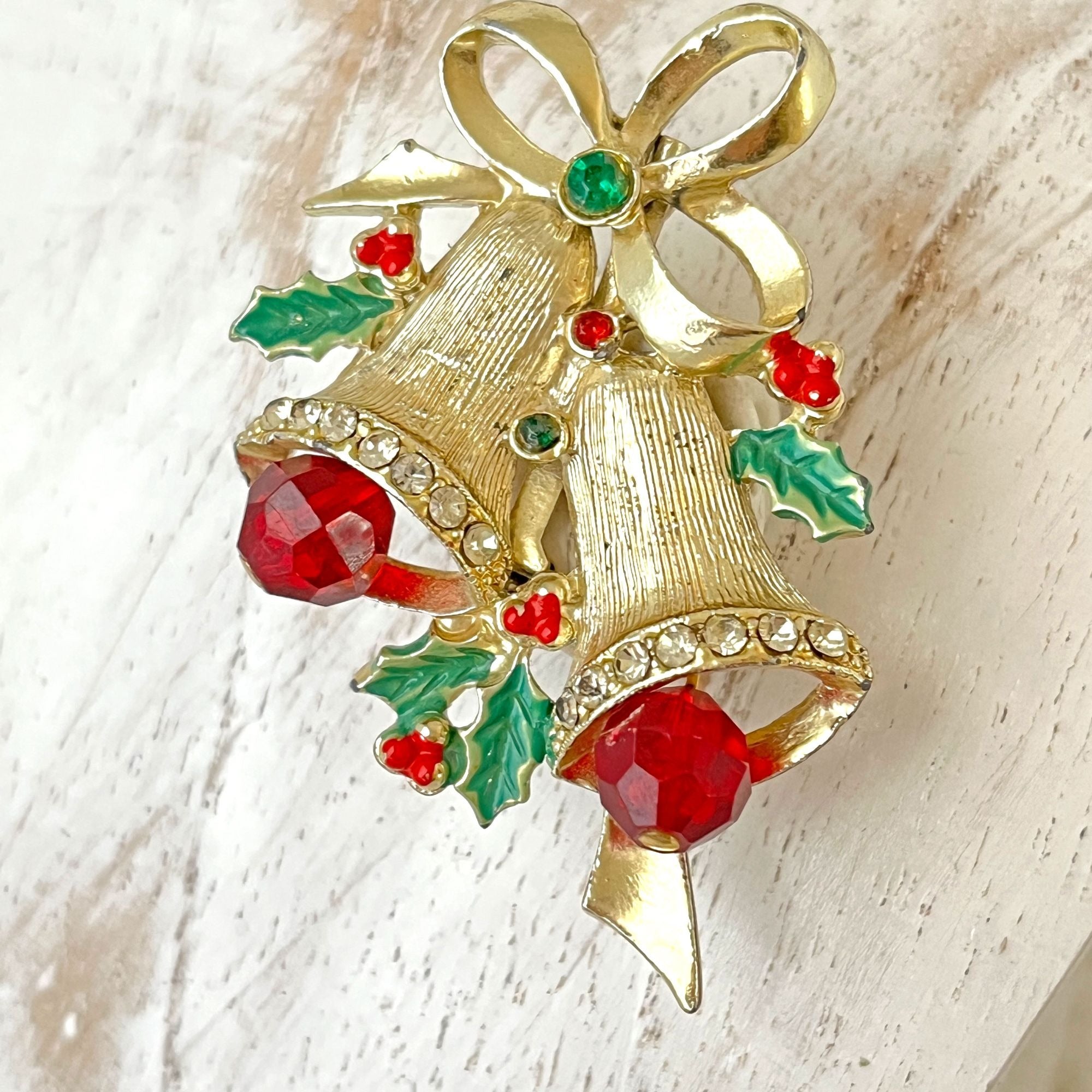 Super Charming Christmas Bells Brooch Pin