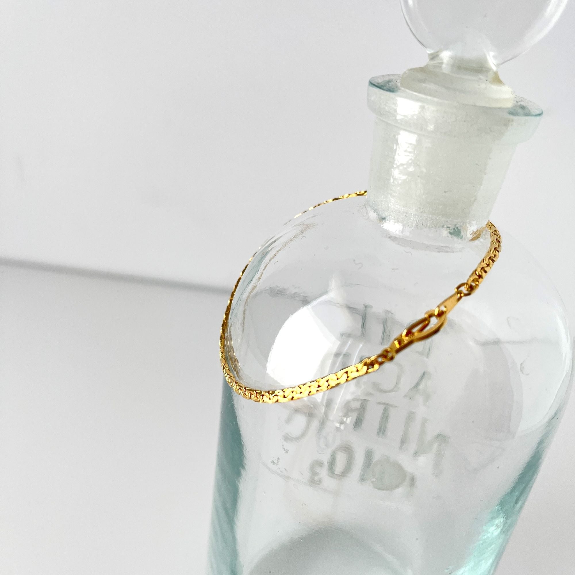 Vintage Delicate 14KT Gold Plated Chain Bracelet