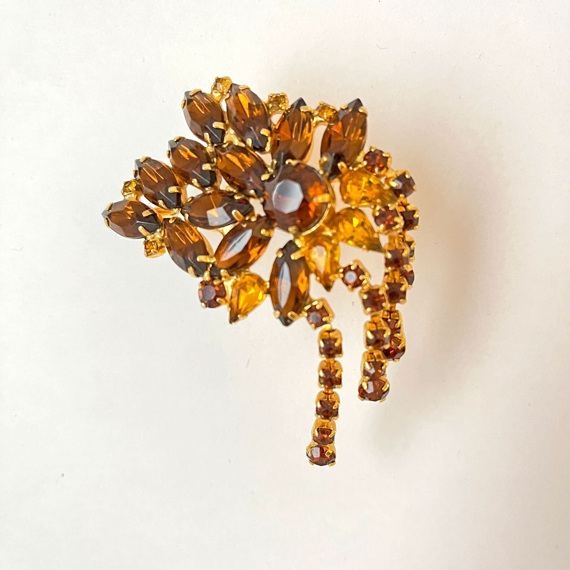 Vintage Austrian Rhinestone Autumn Statement Brooch Pin