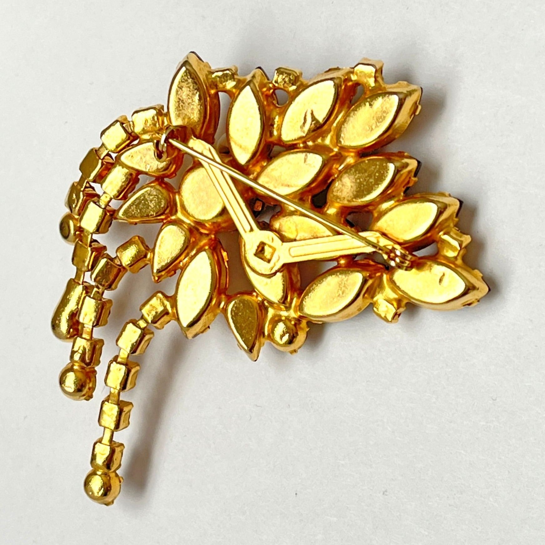 Vintage Austrian Rhinestone Autumn Statement Brooch Pin