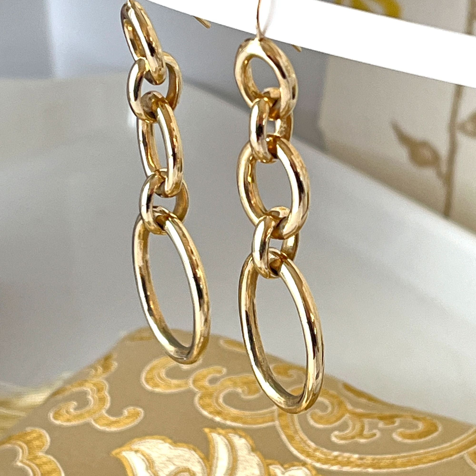 Vintage 60s RLL Ralph Lauren Chain Dangle Pierced Earrings