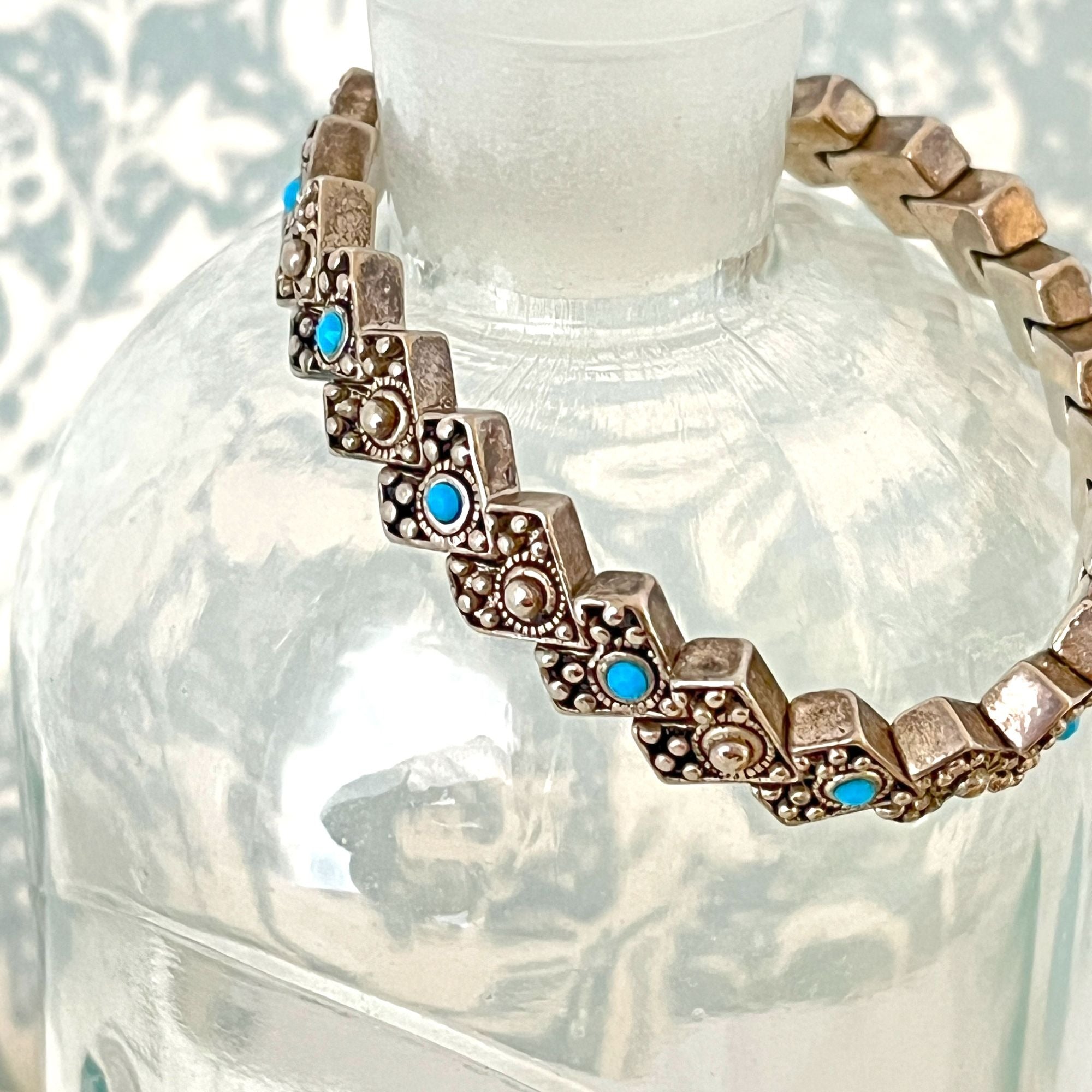 Vintage Faux Turquoise Southwest Style Bracelet