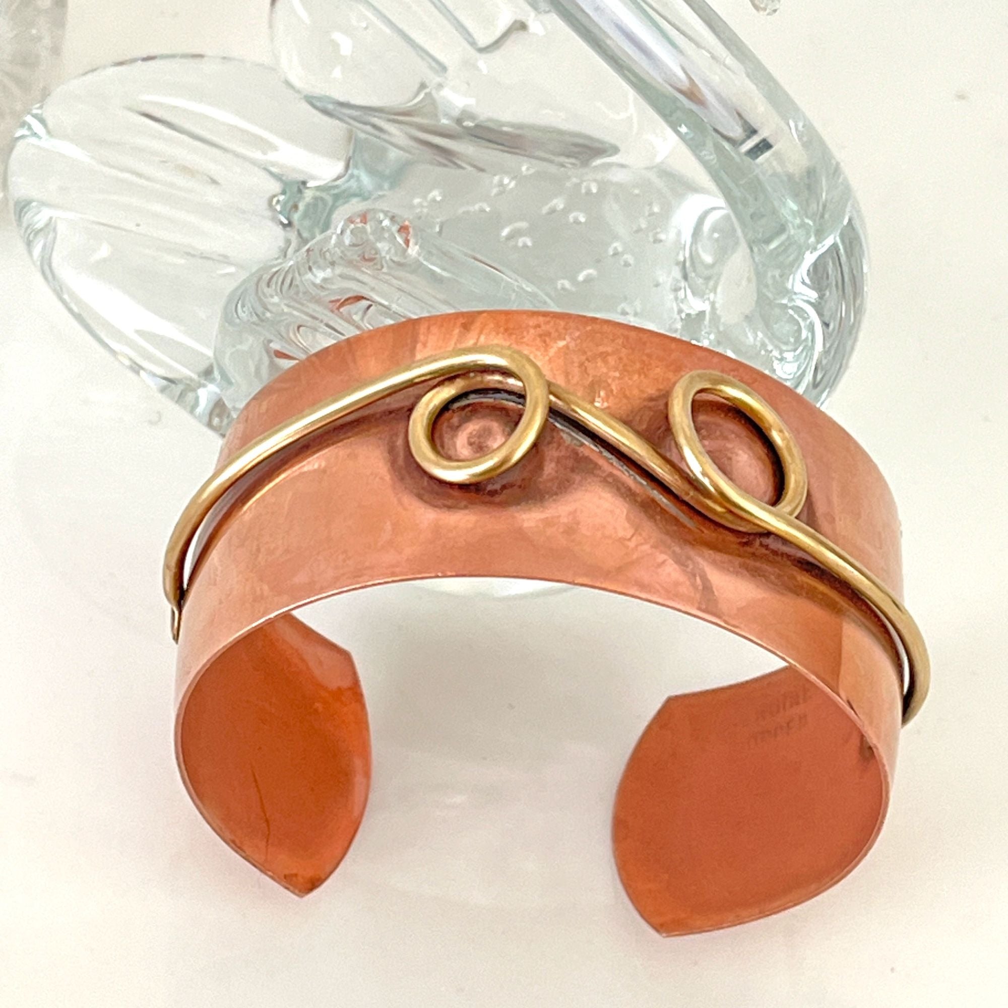 Vintage Modernist Copper Handmade Cuff Bracelet Circa 1950s