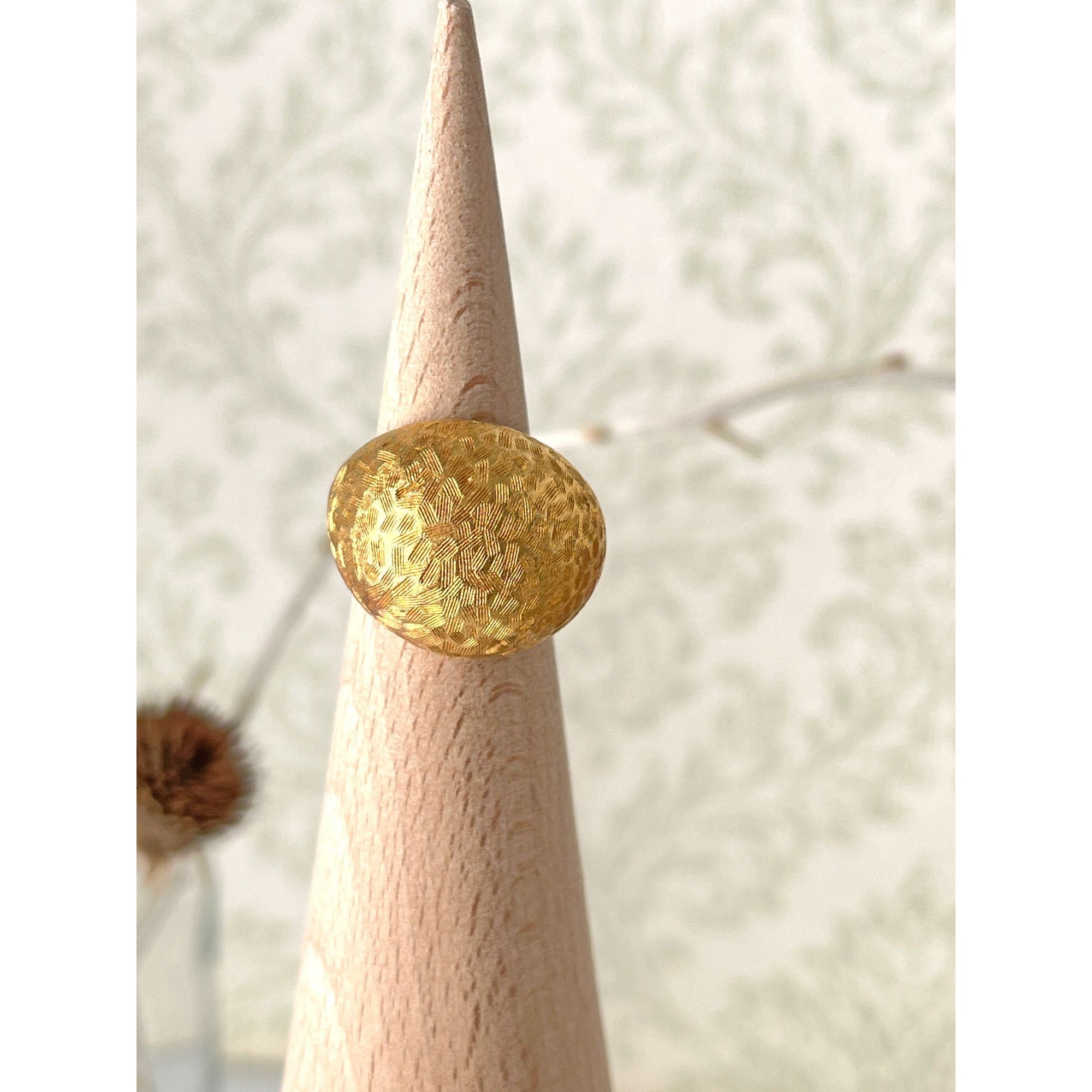 Vintage 1960s Hammered Gold Tone Bubble Ring Sarah Coventry Adjustable