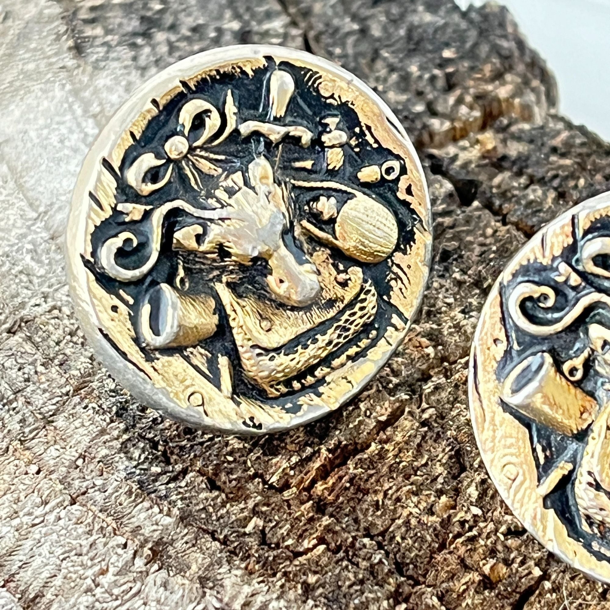 Large 1960s 1970s Rat Story Cufflinks