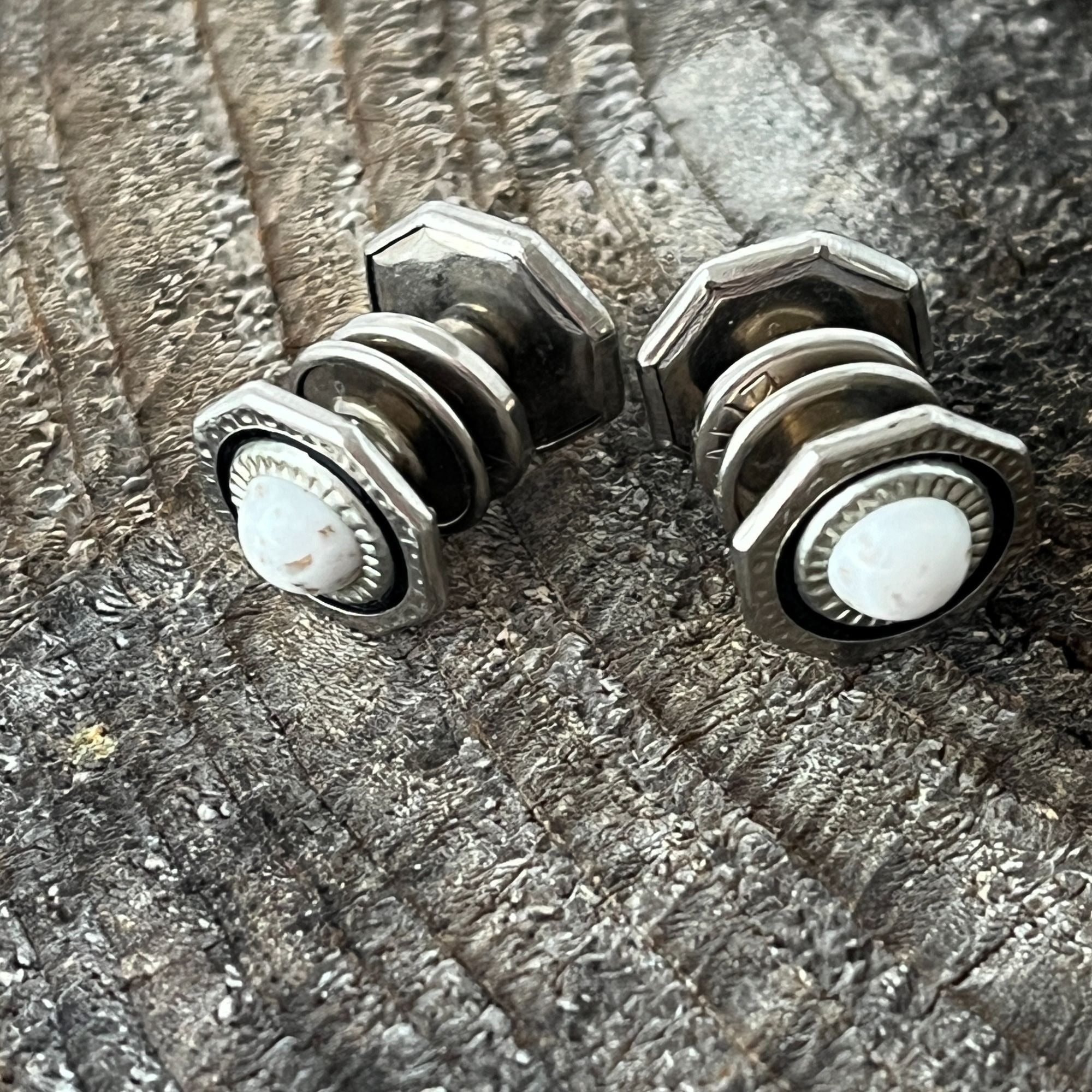 Vintage 1920s 1930s Snap Cuff Buttons Cufflinks Black White